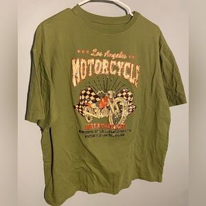 Green motorcycle tee